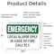 Signmission Local Alarm Only In Case Of Fire Call 911 Emergency Sign, Vinyl Decal, 10in W x 7in L, 2PK OS-2PACK-EM-D-710-L-10398 - alternate 6